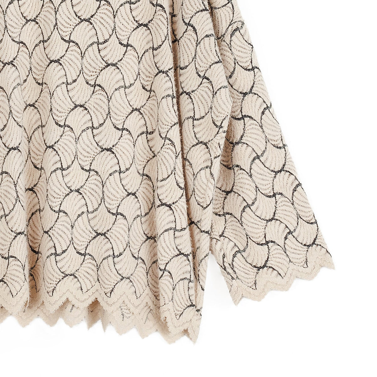 Crochet Knit - Scallop Hem Box Sweater Top - Fan Shell - Final Sale | Clara Sunwoo Exclusive