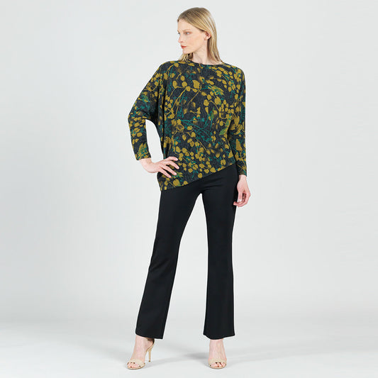 Cozy Texture - Half & Half Sleeve Sweater - Olive Leaf - Final Sale | Clara Sunwoo Quality