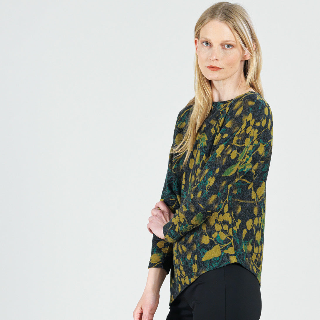 Cozy Texture - Half & Half Sleeve Sweater - Olive Leaf - Final Sale | Clara Sunwoo Quality