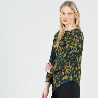 Cozy Texture - Half & Half Sleeve Sweater - Olive Leaf - Final Sale | Clara Sunwoo Quality