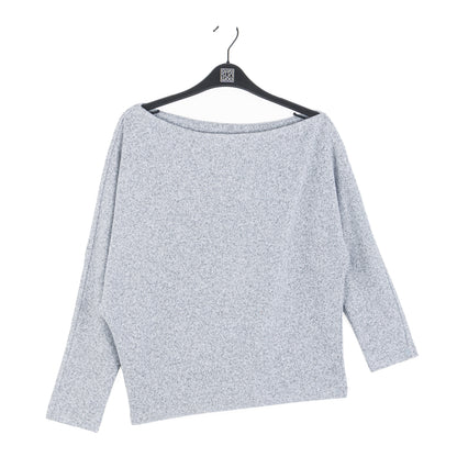 Plush Shimmer - Angled Neck Sweater - Gray | Clara Sunwoo Premium