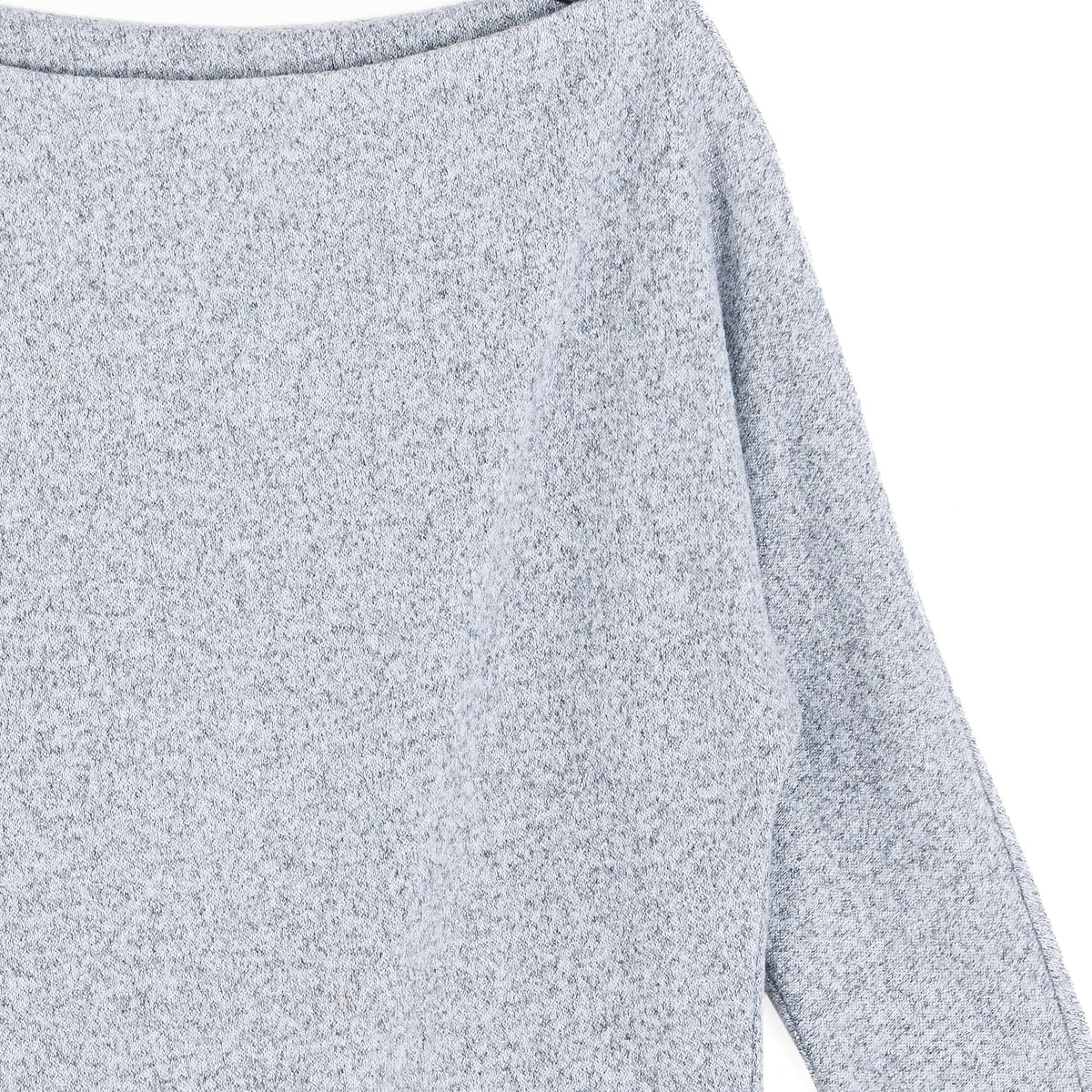 Plush Shimmer - Angled Neck Sweater - Gray | Clara Sunwoo Premium