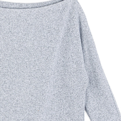 Plush Shimmer - Angled Neck Sweater - Gray | Clara Sunwoo Premium
