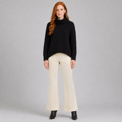 Chunky Ribbed - Tipped Hem Sweater Top - Black- Final Sale | Clara Sunwoo New