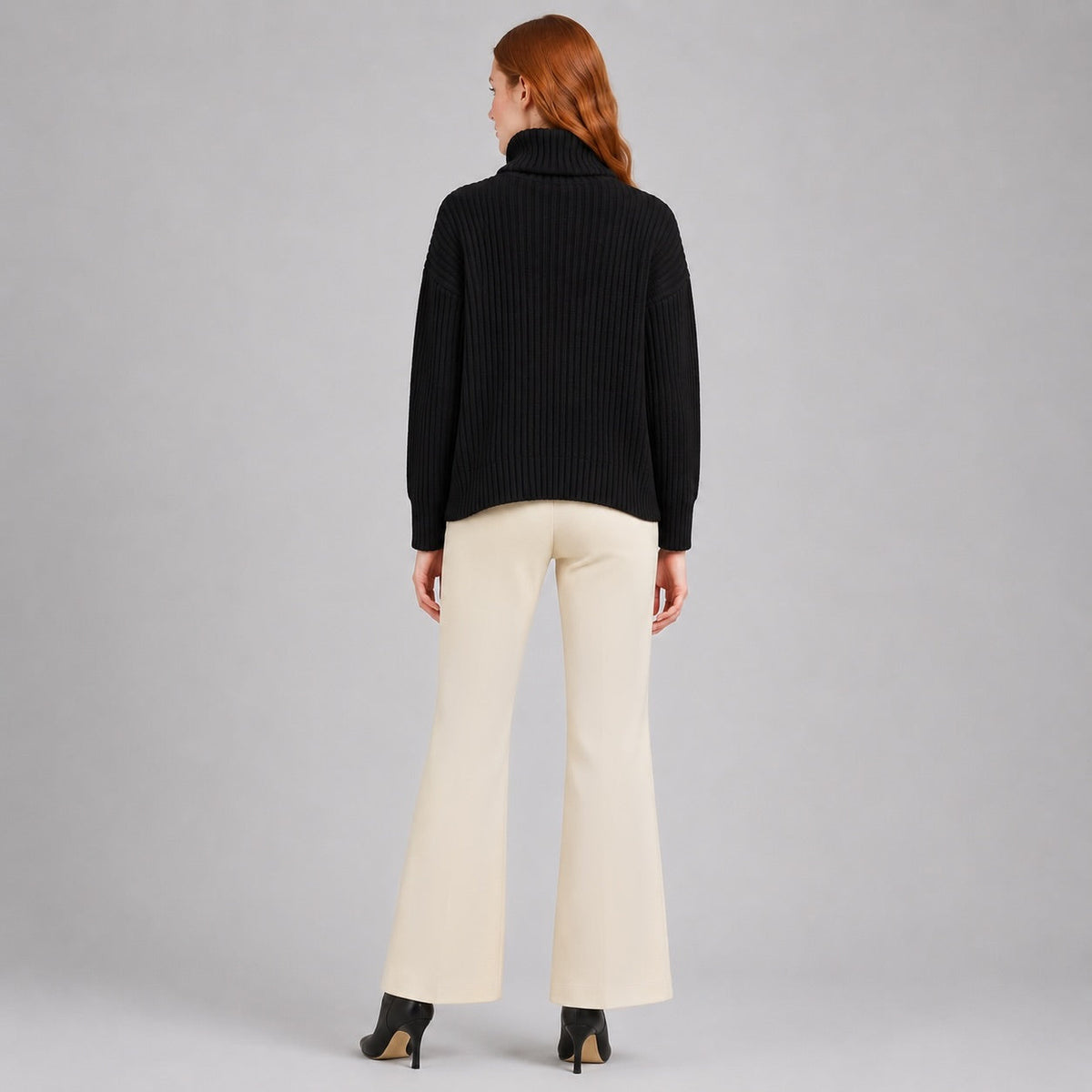 Chunky Ribbed - Tipped Hem Sweater Top - Black- Final Sale | Clara Sunwoo New