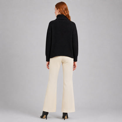 Chunky Ribbed - Tipped Hem Sweater Top - Black- Final Sale | Clara Sunwoo New