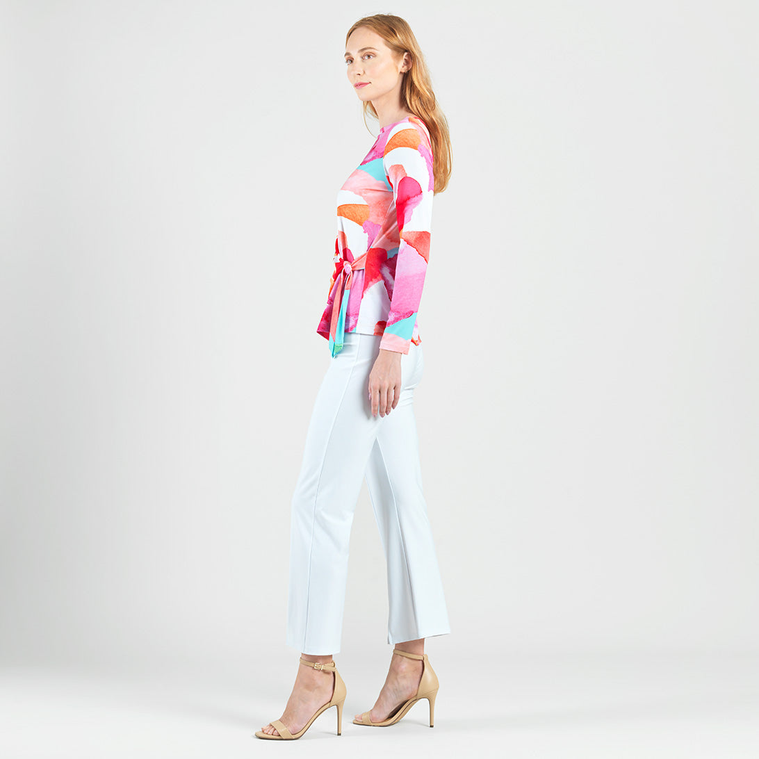 Side Tie Waist Top - Petal Watercolor - Final Sale | Clara Sunwoo Value