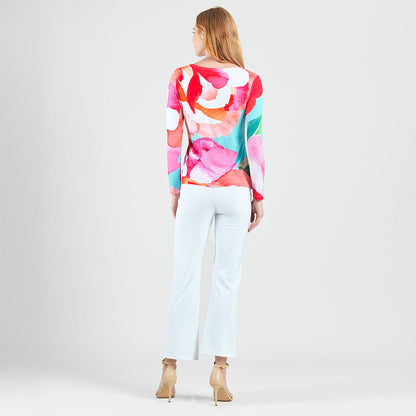 Side Tie Waist Top - Petal Watercolor - Final Sale | Clara Sunwoo Value