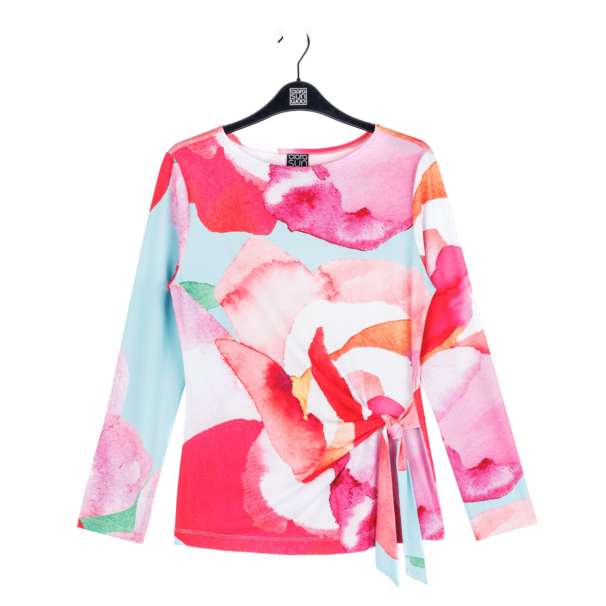 Side Tie Waist Top - Petal Watercolor - Final Sale | Clara Sunwoo Value