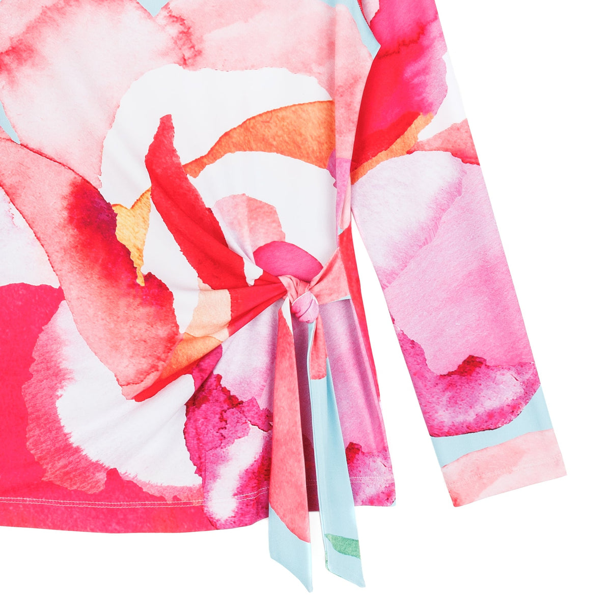 Side Tie Waist Top - Petal Watercolor - Final Sale | Clara Sunwoo Value