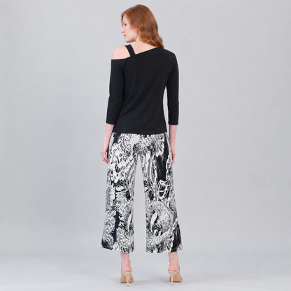 Drop Shoulder Ribbon Sleeve Top - Black - Final Sale | Clara Sunwoo New