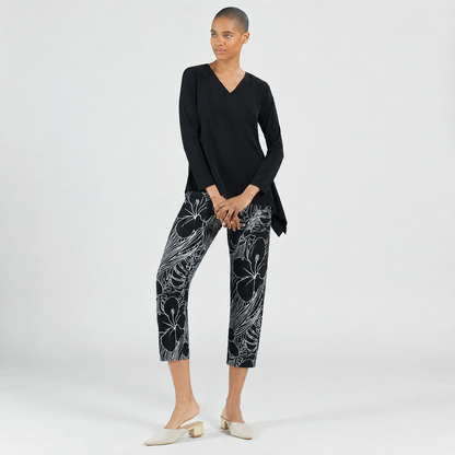 V-Neck Side Flow Top - Black - Final Sale | Clara Sunwoo Trusted