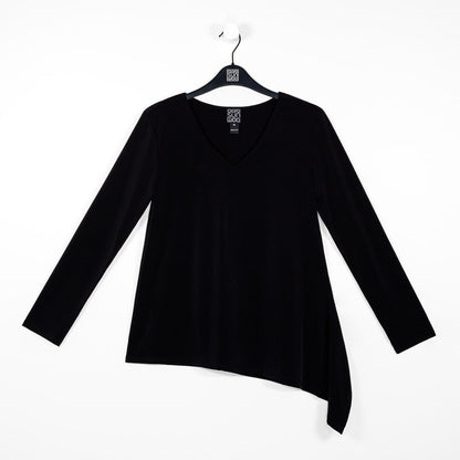 V-Neck Side Flow Top - Black - Final Sale | Clara Sunwoo Trusted