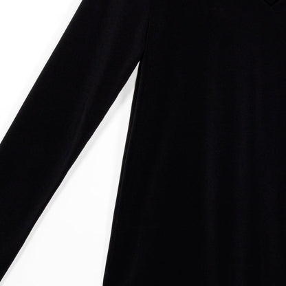 V-Neck Side Flow Top - Black - Final Sale | Clara Sunwoo Trusted