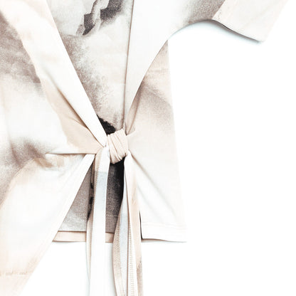 Side Tie Wrap Top - Ivory Watercolor - Final Sale | Clara Sunwoo Discount