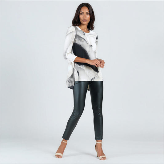 Parachute Hem Tunic - Ivory Watercolor - Final Sale | Clara Sunwoo Quality