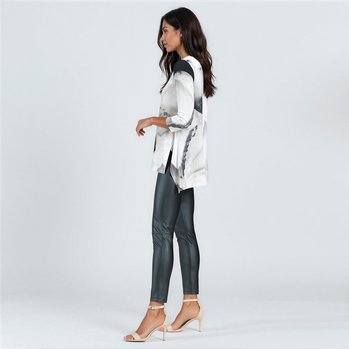 Parachute Hem Tunic - Ivory Watercolor - Final Sale | Clara Sunwoo Quality