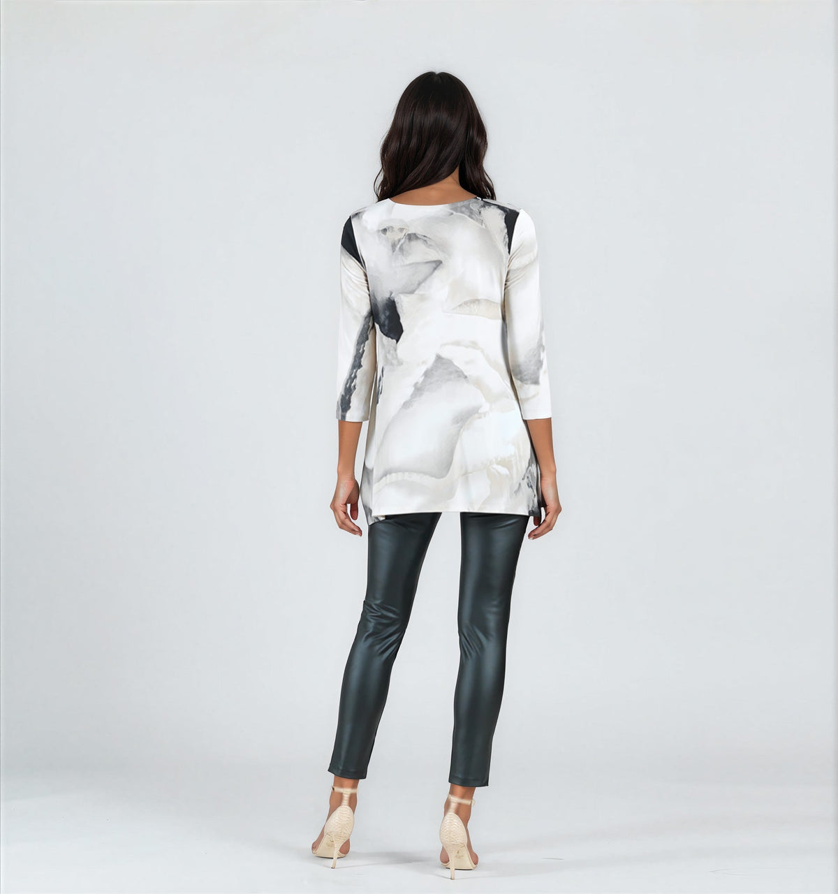 Parachute Hem Tunic - Ivory Watercolor - Final Sale | Clara Sunwoo Quality