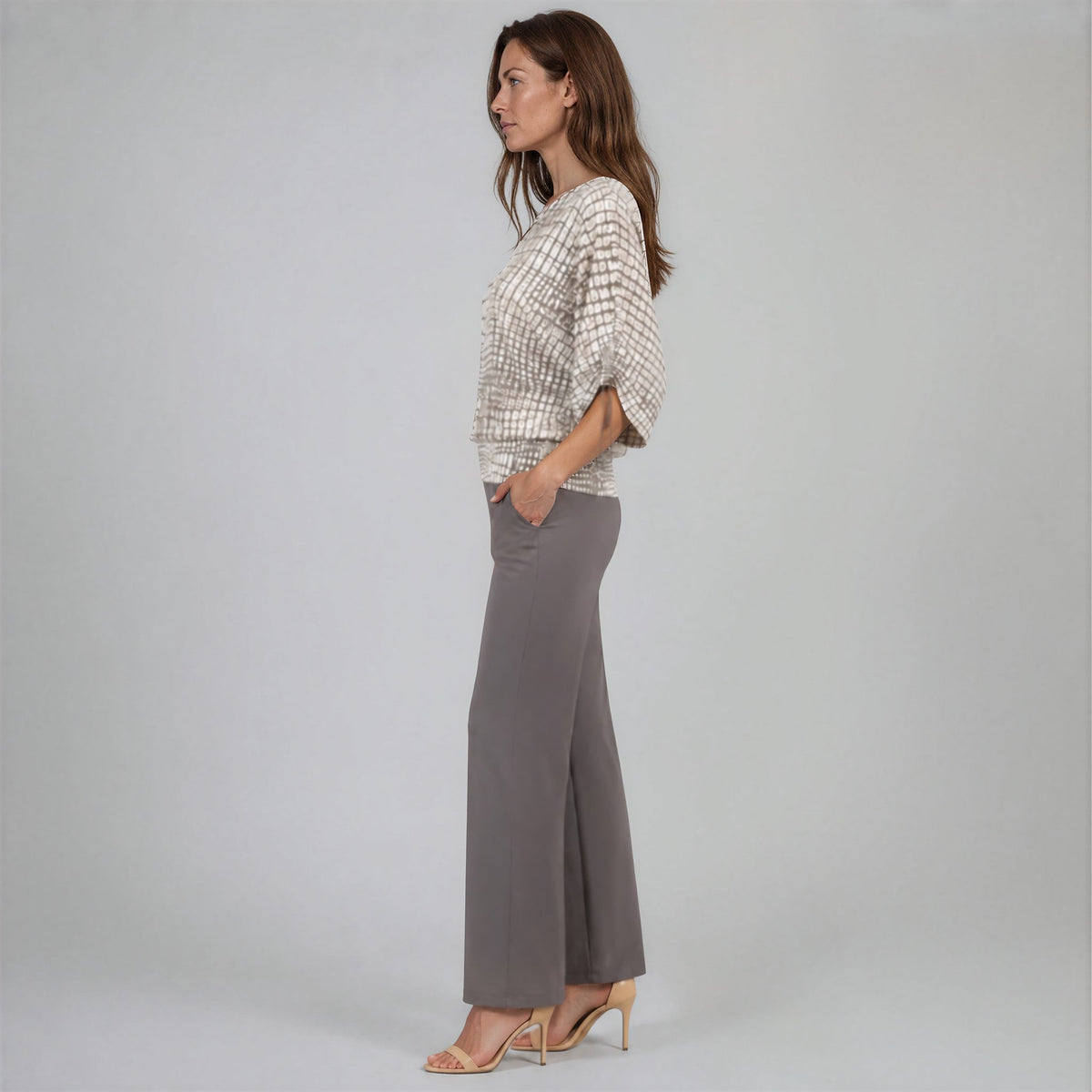 Shimmer Textile - Pull-Tie Cuff Blouson Top - Croc Scale - Final Sale | Clara Sunwoo Deals