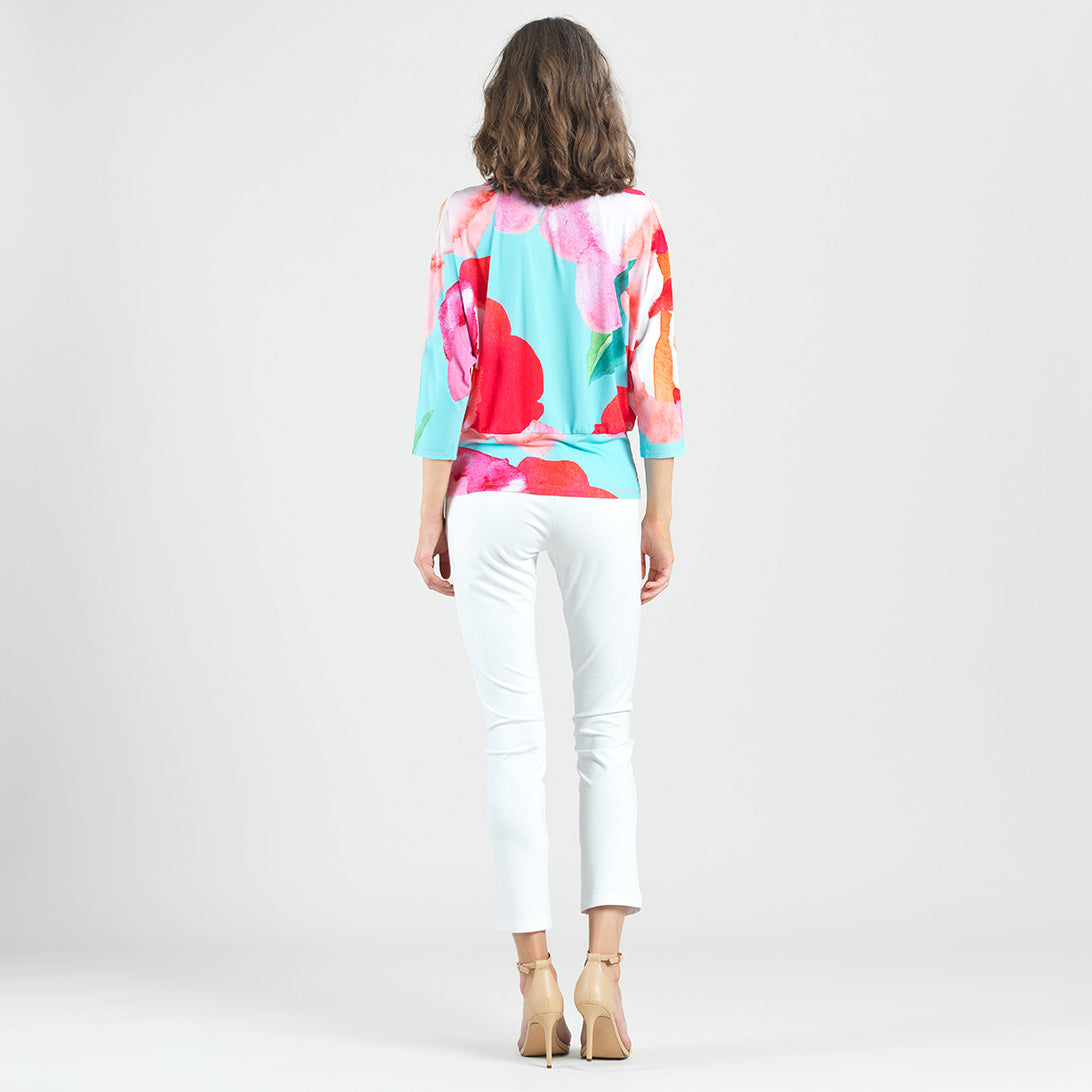 Open Shoulder Blouson Waist Top - Petal Watercolor - Final Sale! | Clara Sunwoo Trusted