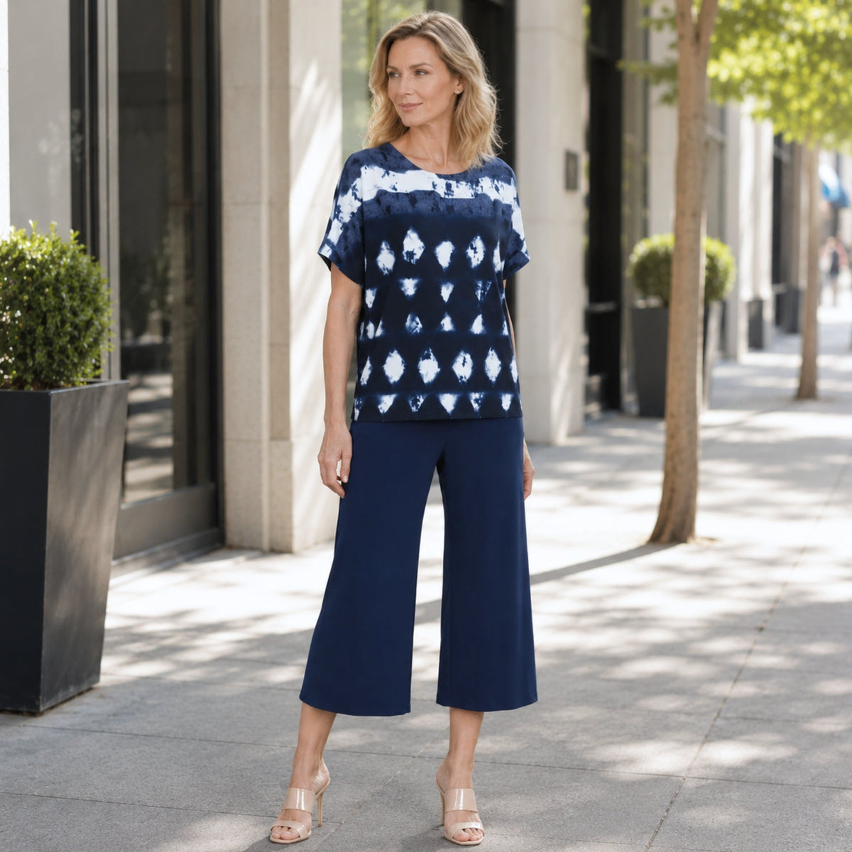 Back Cut Out Top - Diamond Navy - Final Sale | Clara Sunwoo Everyday