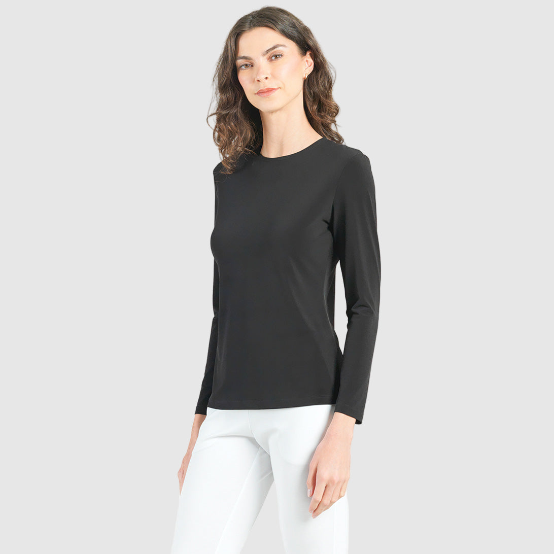 Signature Crew Neck Top - Black - Final Sale | Clara Sunwoo Deals