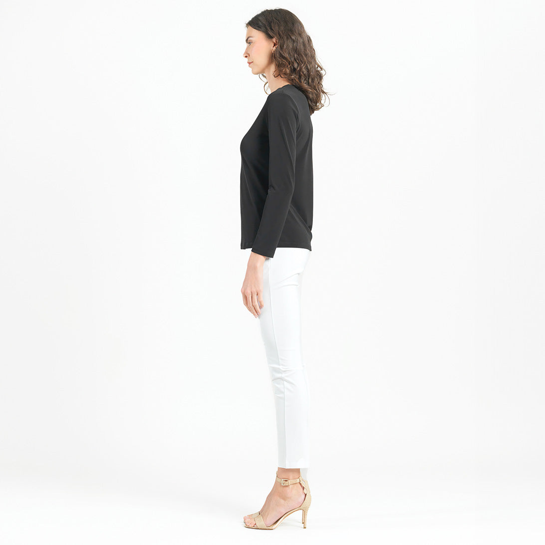 Signature Crew Neck Top - Black - Final Sale | Clara Sunwoo Deals