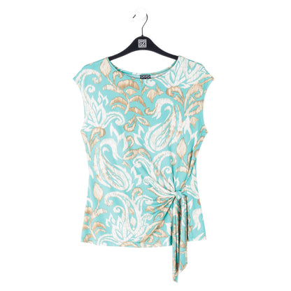 Butter Knit - Cap Sleeve Side Tie Top - Paisley Lotus-Turquoise - Final Sale | Clara Sunwoo Special Offer