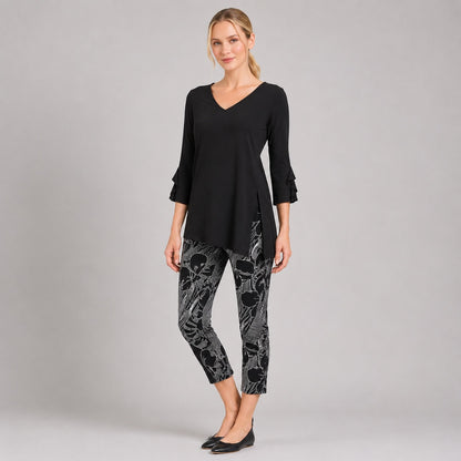 Flutter Cuff Side Vent Tunic - Black - Final Sale! | Clara Sunwoo Sale