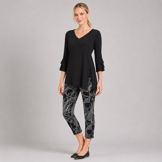 Flutter Cuff Side Vent Tunic - Black - Final Sale! | Clara Sunwoo Sale