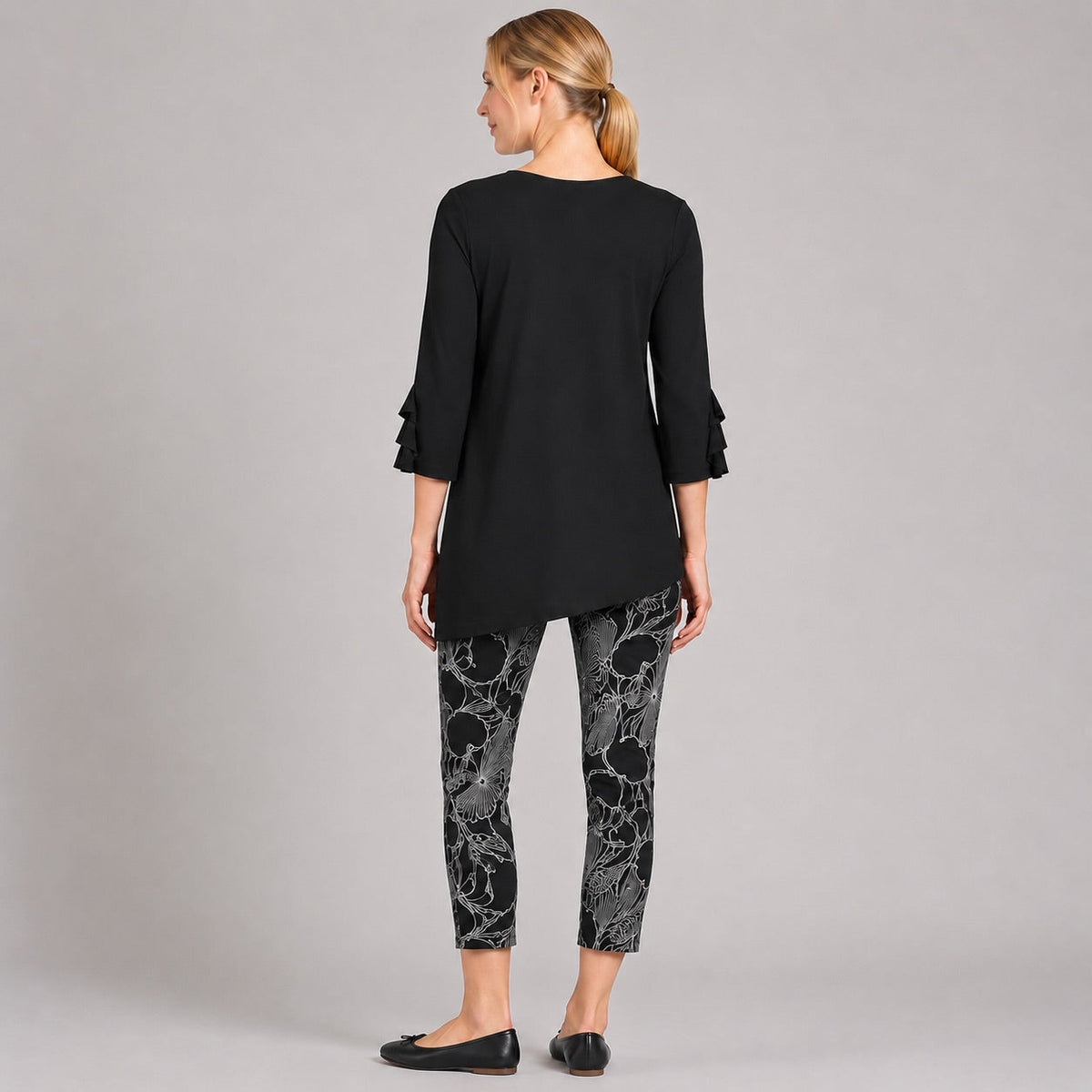 Flutter Cuff Side Vent Tunic - Black - Final Sale! | Clara Sunwoo Sale