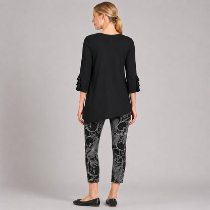 Flutter Cuff Side Vent Tunic - Black - Final Sale! | Clara Sunwoo Sale