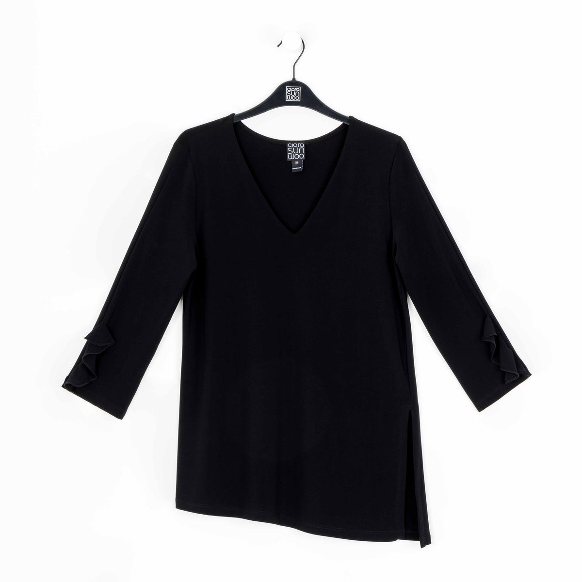 Flutter Cuff Side Vent Tunic - Black - Final Sale! | Clara Sunwoo Sale