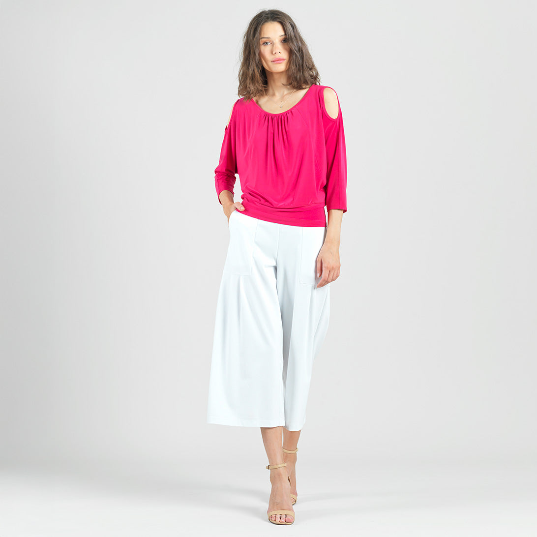 Open Shoulder Blouson Waist Top - Hot Pink - Final Sale! | Clara Sunwoo Popular