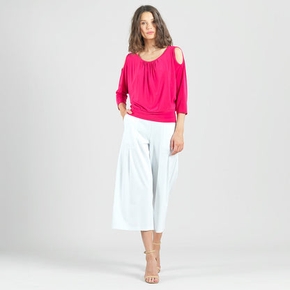 Open Shoulder Blouson Waist Top - Hot Pink - Final Sale! | Clara Sunwoo Popular