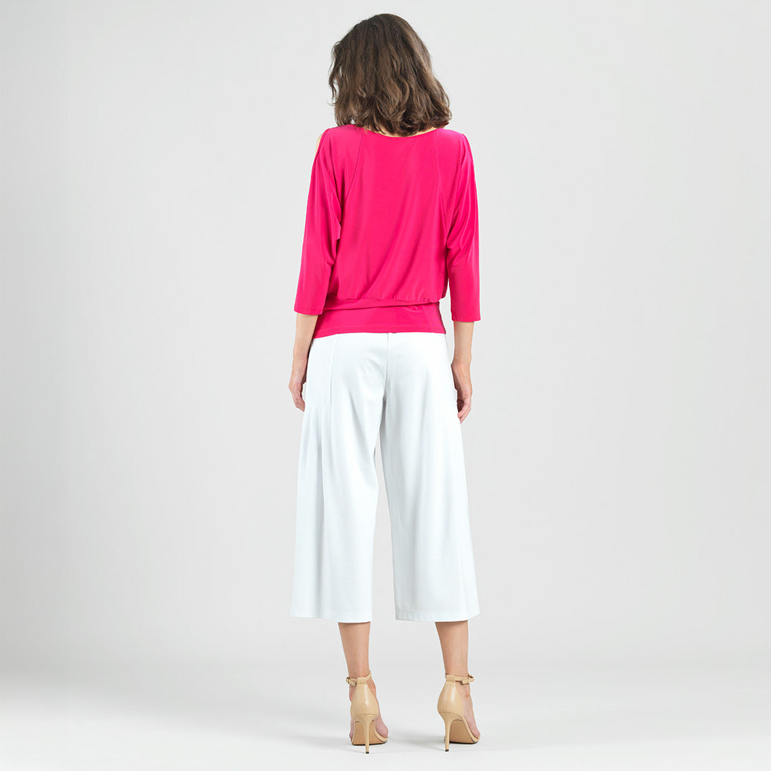 Open Shoulder Blouson Waist Top - Hot Pink - Final Sale! | Clara Sunwoo Popular