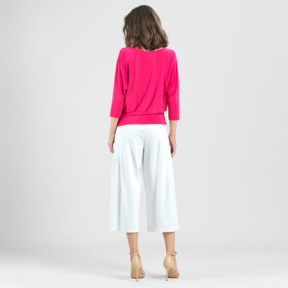 Open Shoulder Blouson Waist Top - Hot Pink - Final Sale! | Clara Sunwoo Popular