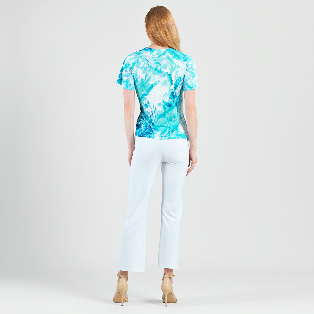 Surplice Faux Wrap Side Tie Top - Ocean Petal - Final Sale | Clara Sunwoo Discount