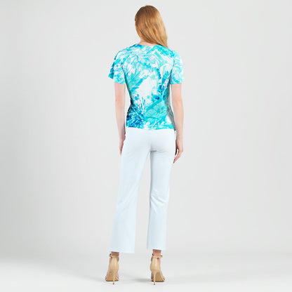 Surplice Faux Wrap Side Tie Top - Ocean Petal - Final Sale | Clara Sunwoo Discount