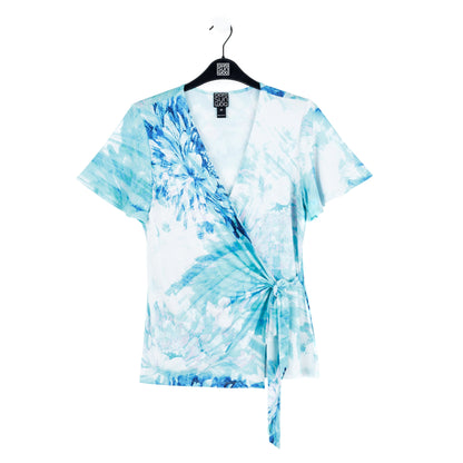 Surplice Faux Wrap Side Tie Top - Ocean Petal - Final Sale | Clara Sunwoo Discount