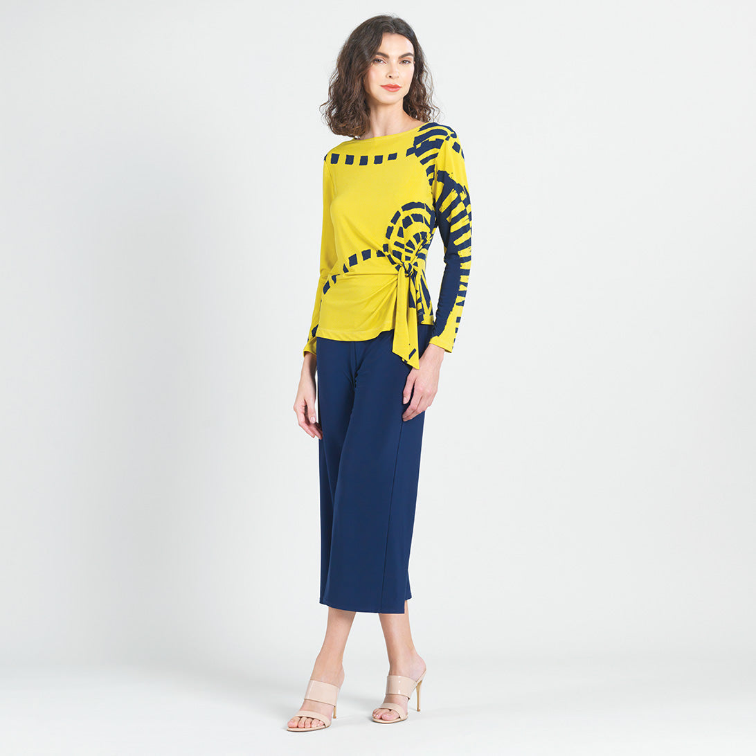 Side Tie Waist Top  - Track Line - Final Sale | Clara Sunwoo Signature