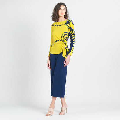 Side Tie Waist Top  - Track Line - Final Sale | Clara Sunwoo Signature