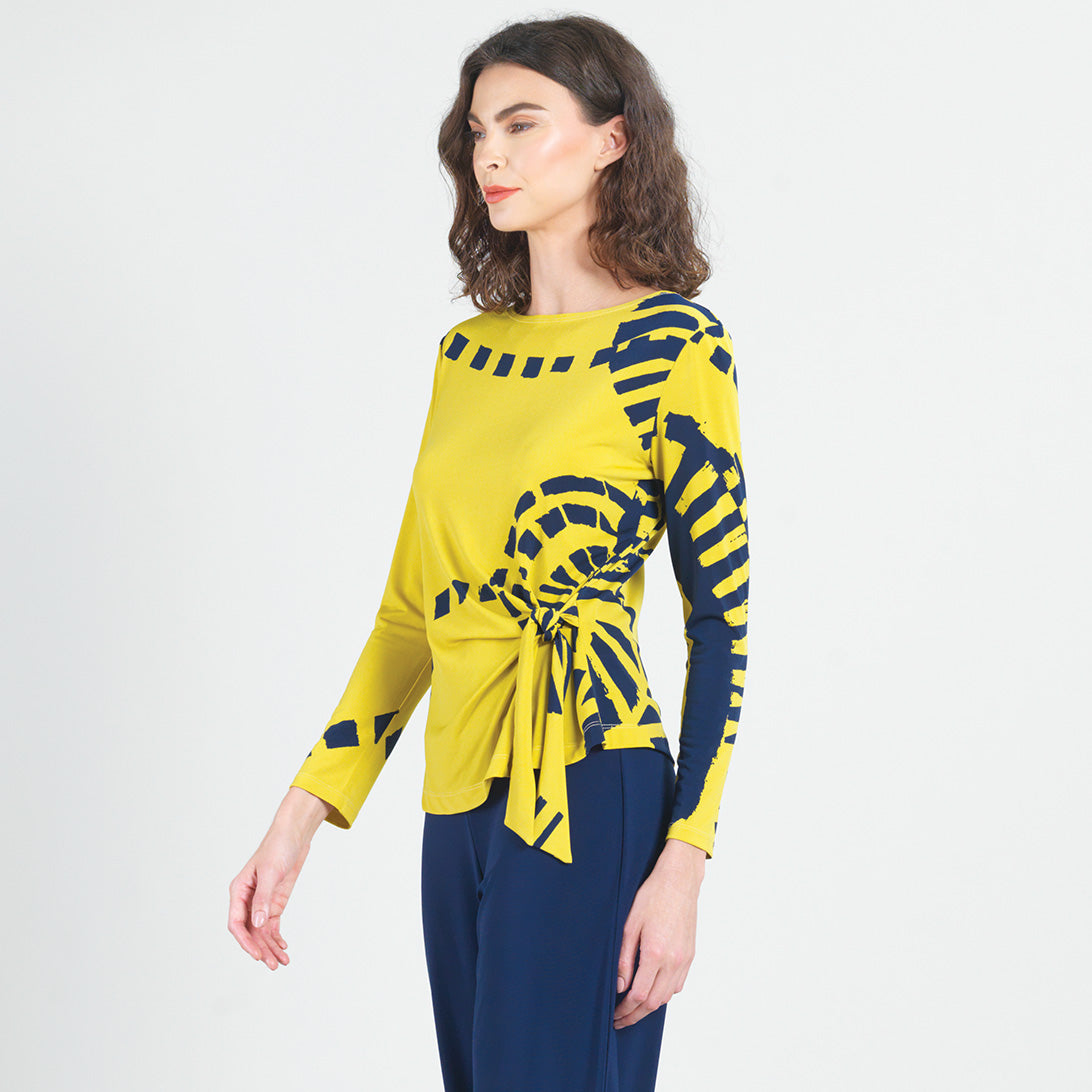 Side Tie Waist Top  - Track Line - Final Sale | Clara Sunwoo Signature