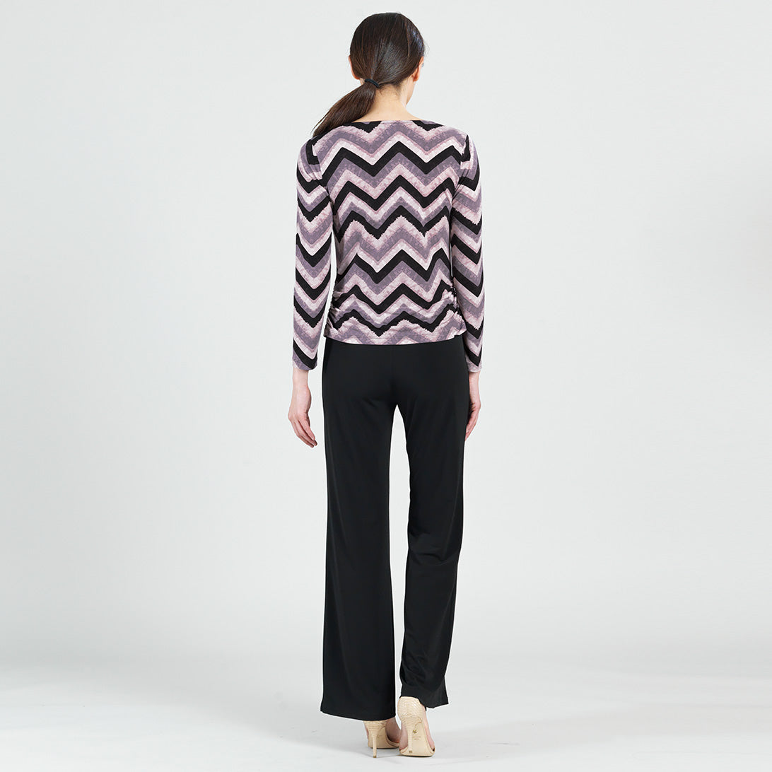 Cowl Neck Side Ruched Top - Chevron - Final Sale! | Clara Sunwoo Essential