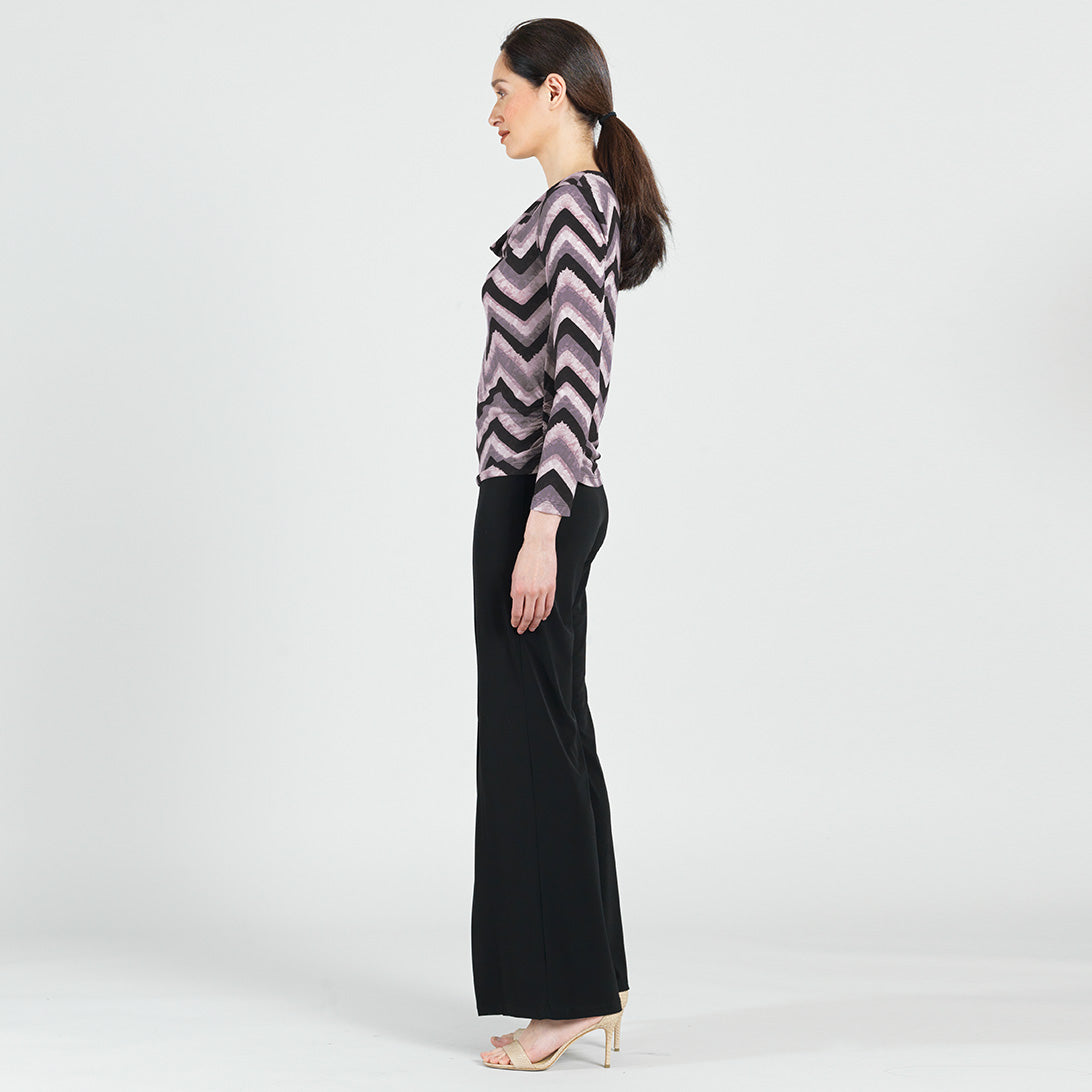 Cowl Neck Side Ruched Top - Chevron - Final Sale! | Clara Sunwoo Essential