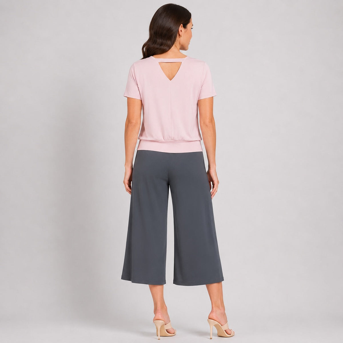 Modal Cotton - V-Back Cut-Out Top - Mauve - Final Sale | Clara Sunwoo Featured