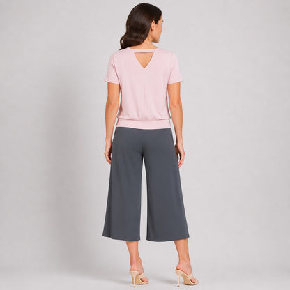 Modal Cotton - V-Back Cut-Out Top - Mauve - Final Sale | Clara Sunwoo Featured