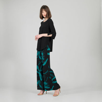 Tie Cuff Curved Hem Tunic - Black - Final Sale | Clara Sunwoo Recommended