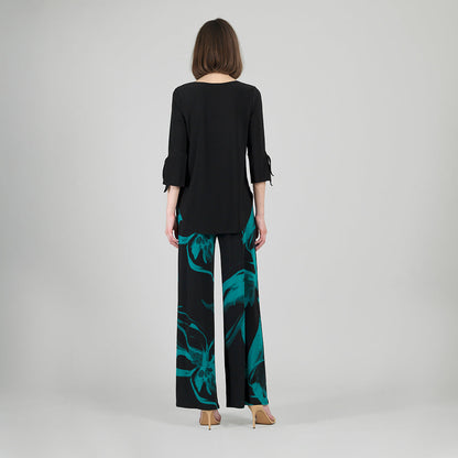 Tie Cuff Curved Hem Tunic - Black - Final Sale | Clara Sunwoo Recommended