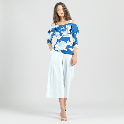 Butter Knit - Open Shoulder Ruffle Top - Mum Sketch - Final Sale | Clara Sunwoo Value